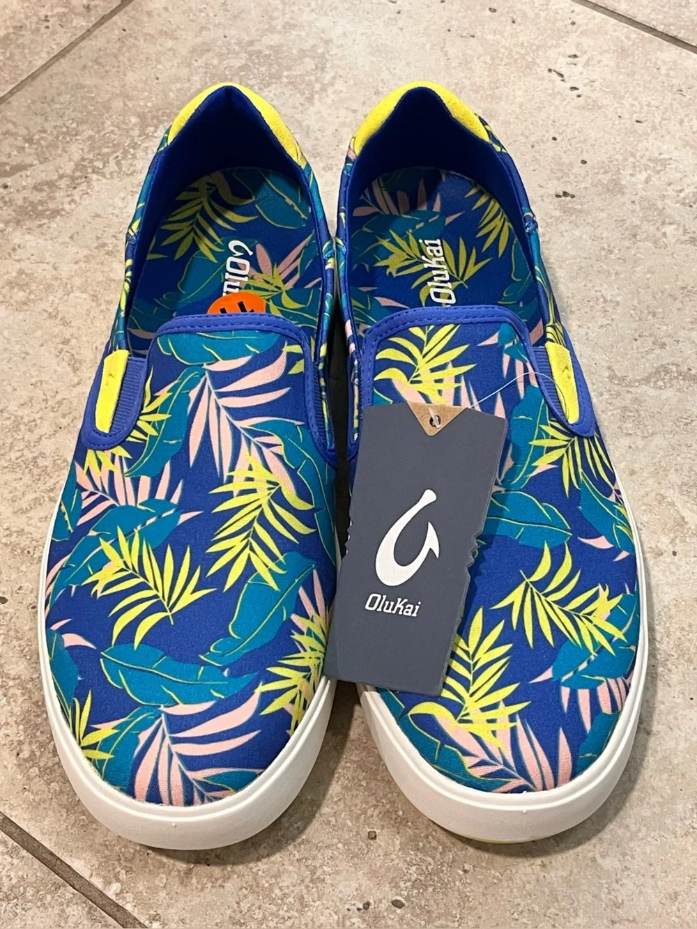 NWT OluKai Lae’Ahi Pa’I Blue Aloha Sneakers Slip On Shoes Hawaiian 10.5 M $120